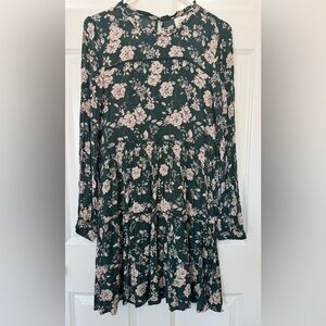 Knox Rose Green Floral Long Sleeve Dress